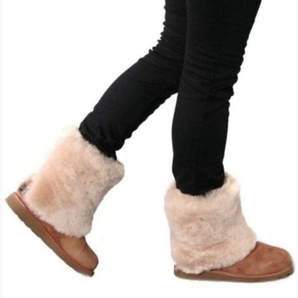 UGG Australia Maylin Mid-Calf Boots Camel Shearling Women’s 7 NWOB - Picture 5 of 16